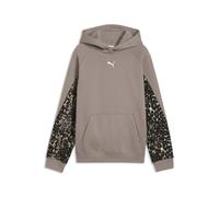 Hoodie PUMA "PUMA Sport Animal Fleece-Hoodie Mädchen", Kinder, Gr. 164, mouse gray beige, Obermaterial: 68% Baumwolle, 32% Polyester. Kapuzenfutter: 100% Baumwolle. Rippe: 97% Baumwolle, 3% Elasthan,