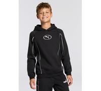 Kapuzensweatshirt PUMA "SPORT HOODIE FL B", Jungen, Gr. 164, schwarz (puma schwarz), Fleece, Obermaterial: 66% Baumwolle, 34% Polyester, bedruckt, regular fit normal, Rundhals, Sweatshirts (31406148-1