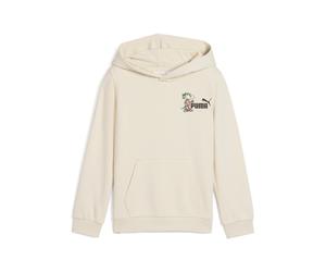Kapuzensweatshirt PUMA "SUPER HOODIE PS", Jungen, Gr. 116, weiß (alpine snow), Sweatware, Obermaterial: 68% Baumwolle, 32% Polyester, bedruckt, regular fit normal, angesetztes Bündchen, Sweatshirts, f