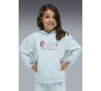 Kapuzensweatshirt PUMA "X GABBY'S DOLLHOUSE RELAXED GRAPHIC HOODIE TR", Mädchen, Gr. 122, fresh water, Sweatware, Obermaterial: 68% Baumwolle, 32% Polyester, bedruckt, relaxed fit normal, angesetztes