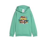 Kapuzensweatshirt PUMA "X PAW PATROL GRAPHIC HOODIE TR", Jungen, Gr. 98, vibrant grün, Sweatware, Obermaterial: 68% Baumwolle, 32% Polyester, bedruckt, regular fit normal, angesetztes Bündchen, Sweats