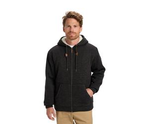 Kapuzensweatshirt QUIKSILVER "Keller Sherpa", Herren, Gr. S, schwarz (schwarz heather), Obermaterial: 100% Polyester., Sweatshirts (88038608-S) schwarz heather