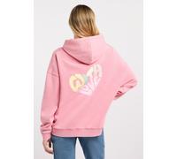 Kapuzensweatshirt RAGWEAR "GERMMA PP", Damen, Gr. XL, pink, Sweatware, Obermaterial: 100% Baumwolle, bedruckt, normal, Rundhals, Sweatshirts Kapuzensweatshirt, Oversized mit Kängurutasche, Kapuze und
