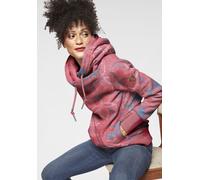 Kapuzensweatshirt RAGWEAR "GRIPY FLOWERS O", Damen, Gr. XS, rot (coral), Sweatware, Obermaterial: 70% Baumwolle, 30% Polyester, bedruckt, geblümt, gemustert, kontrastfarbene Details, mehrfarbig, figur