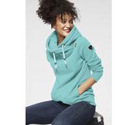 Kapuzensweatshirt RAGWEAR "GRIPYBUTTON", Damen, Gr. S, grün (mint 5040), Sweatware, Obermaterial: 70% Baumwolle, 30% Polyester, kontrastfarbene Details, meliert, figurbetont hüftbedeckend, Rundhals, R