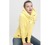 Kapuzensweatshirt RAGWEAR "GRIPYBUTTON", Damen, Gr. XXL, gelb (gelb 6028), Sweatware, Obermaterial: 70% Baumwolle, 30% Polyester, kontrastfarbene Details, meliert, figurbetont hüftbedeckend, Rundhals,