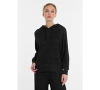 Kapuzensweatshirt RAGWEAR "TONNARA", Damen, Gr. XL, schwarz, Feinstrick, Obermaterial: 75% Viskose, 22% Polyester, 3% Elasthan, unifarben, normal, Rundhals, Sweatshirts, mit Rundhalsausschnitt und Kor