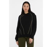 Kapuzensweatshirt RAGWEAR "ZERRA", Damen, Gr. M, schwarz, Sweatware, Obermaterial: 70% Baumwolle, 30% Polyester, unifarben mit Farbeinsatz, normal, Rundhals, Sweatshirts (81220454-M) schwarz