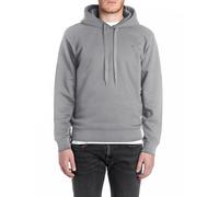 Kapuzensweatshirt REPLAY, Herren, Gr. L, grau (lead grau), Sweatware, Obermaterial: 80% Baumwolle, 20% Polyester, unifarben, regular fit normal, Rundhals, angesetztes Bündchen, Sweatshirts Kapuzenswea