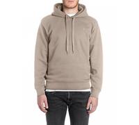 Kapuzensweatshirt REPLAY, Herren, Gr. XXL, grau (stone), Sweatware, Obermaterial: 80% Baumwolle, 20% Polyester, unifarben, regular fit normal, Rundhals, angesetztes Bündchen, Sweatshirts Kapuzensweats