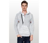 Kapuzensweatshirt RUSTY NEAL, Herren, Gr. 4XL, grau (grau, weiß), 70% Polyacryl, 30% Baumwolle, mehrfarbig, normal, ohne Ausschnitt, Sweatshirts, mit stylischem Ausschnitt (48954406-4XL) grau, weiß