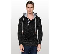 Kapuzensweatshirt RUSTY NEAL, Herren, Gr. 4XL, schwarz (schwarz, grau), 70% Polyacryl, 30% Baumwolle, mehrfarbig, normal, ohne Ausschnitt, Sweatshirts, mit stylischem Ausschnitt (16166525-4XL) schwarz
