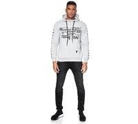 Kapuzensweatshirt RUSTY NEAL, Herren, Gr. M, grau, 70% Baumwolle, 30% Polyester, bedruckt, meliert, normal, ohne Ausschnitt, Sweatshirts, mit plakativem Frontprint (18862809-M) grau