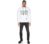 Kapuzensweatshirt RUSTY NEAL, Herren, Gr. M, weiß, 70% Baumwolle, 30% Polyester, bedruckt, meliert, normal, ohne Ausschnitt, Sweatshirts, mit plakativem Frontprint (42504213-M) weiß