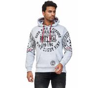 Kapuzensweatshirt RUSTY NEAL, Herren, Gr. S, grau (hellgrau, meliert), 70% Baumwolle, 30% Polyester, bedruckt, meliert, normal, ohne Ausschnitt, Sweatshirts, mit coolen Markenprints (34893508-S) hellg