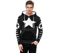 Grobstrick Comic Kapuzen-Pullover S