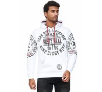 Kapuzensweatshirt RUSTY NEAL, Herren, Gr. S, schwarz-weiß (weiß, schwarz), 70% Baumwolle, 30% Polyester, bedruckt, meliert, normal, ohne Ausschnitt, Sweatshirts, mit coolen Markenprints (43344500-S) w
