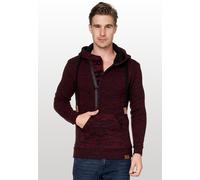 Kapuzensweatshirt RUSTY NEAL, Herren, Gr. XL, schwarz (weinrot, schwarz), 70% Polyacryl, 30% Baumwolle, mehrfarbig, normal, ohne Ausschnitt, Sweatshirts, mit stylischem Ausschnitt (97197920-XL) weinro