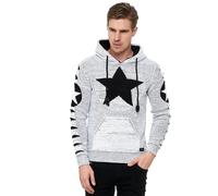 Grobstrick Comic Kapuzen-Pullover 2XL