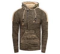 Kapuzensweatshirt RUSTY NEAL "Knitwear", Herren, Gr. L, grün (khaki), 70% Polyacryl, 30% Baumwolle, unifarben, normal, ohne Ausschnitt, Sweatshirts, mit praktischem Reißverschluss (96450632-L) khaki