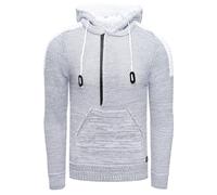 Kapuzensweatshirt RUSTY NEAL "Knitwear", Herren, Gr. S, grau, 70% Polyacryl, 30% Baumwolle, unifarben, normal, ohne Ausschnitt, Sweatshirts, mit praktischem Reißverschluss (36043541-S) grau