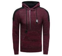 Kapuzensweatshirt RUSTY NEAL "Knitwear", Herren, Gr. S, rot (weinrot), 70% Polyacryl, 30% Baumwolle, unifarben, normal, ohne Ausschnitt, Sweatshirts, mit praktischem Reißverschluss (57692310-S) weinro