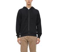 Kapuzensweatshirt S.OLIVER, Herren, Gr. L, schwarz (grau, schwarz), Sweatware, Obermaterial: 100% Baumwolle, unifarben, bequem hüftbedeckend, Rundhals, Bündchen, Sweatshirts, Sweatjacke mit Kapuze (49