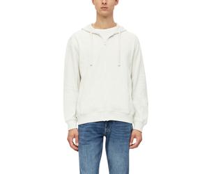 Kapuzensweatshirt S.OLIVER, Herren, Gr. L, weiß (ecru), Sweatware, Obermaterial: 100% Baumwolle, unifarben, bequem hüftbedeckend, Rundhals, Bündchen, Sweatshirts, in feiner Strick-Optik (79657601-L) e