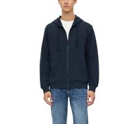 Kapuzensweatshirt S.OLIVER, Herren, Gr. XXL, blau, Sweatware, Obermaterial: 100% Baumwolle, unifarben, bequem hüftbedeckend, Rundhals, Bündchen, Sweatshirts, in feiner Strick-Optik (10170626-XXL) blau