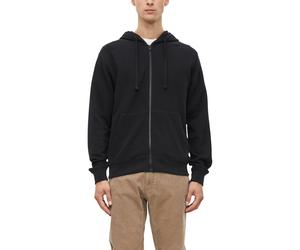 Kapuzensweatshirt S.OLIVER, Herren, Gr. XXL, schwarz (grau, schwarz), Sweatware, Obermaterial: 100% Baumwolle, unifarben, bequem hüftbedeckend, Rundhals, Bündchen, Sweatshirts, Sweatjacke mit Kapuze (
