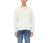 Kapuzensweatshirt S.OLIVER, Herren, Gr. XXL, weiß (ecru), Sweatware, Obermaterial: 100% Baumwolle, unifarben, bequem hüftbedeckend, Rundhals, Bündchen, Sweatshirts, in feiner Strick-Optik (79657601-XX