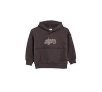 Kapuzensweatshirt S.OLIVER JUNIOR, Jungen, Gr. 140, braun, Sweatware, Obermaterial: 60% Polyester, 40% Baumwolle, bedruckt, bequem hüftbedeckend, Rundhals, Flachstrickbündchen, Sweatshirts, mit Frontp