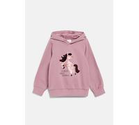 Kapuzensweatshirt S.OLIVER JUNIOR, Mädchen, Gr. 92/98, rosa (dusty rose), Sweatware, Obermaterial: 95% Baumwolle, 5% Elasthan, bedruckt, normal hüftbedeckend, Rundhals, Bündchen, Sweatshirts, mit Pail