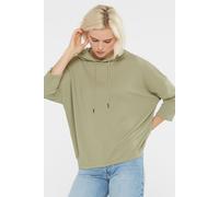 Kapuzensweatshirt SENSES.THE LABEL, Damen, Gr. XXL, light sage, Material: 100% Polyester, Strukturmuster, regular fit, Rundhals, eingesetzt gerader Abschluss, Sweatshirts, mit überschnittenen Schulter