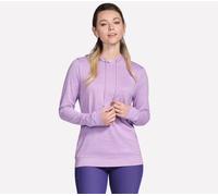 Kapuzensweatshirt SKECHERS "GODRI SWIFT STRIPE HOODIE", Damen, Gr. S, weiß, Obermaterial: 91% Polyester, 9% Elasthan, Sweatshirts (62199103-S) weiß