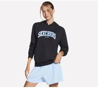 Kapuzensweatshirt SKECHERS "Women's Hoodie", Damen, Gr. L (42/44), schwarz, Obermaterial: 54% Baumwolle, 46% Polyester, Sweatshirts, sportlicher Stil, für Sportmode-Anlässe, speziell für Erwachsene (8