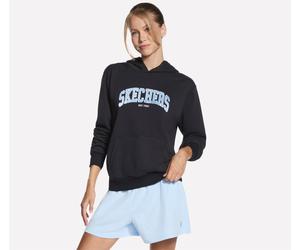 Kapuzensweatshirt SKECHERS "Women's Hoodie", Damen, Gr. L (42/44), schwarz, Obermaterial: 54% Baumwolle, 46% Polyester, Sweatshirts, sportlicher Stil, für Sportmode-Anlässe, speziell für Erwachsene (8