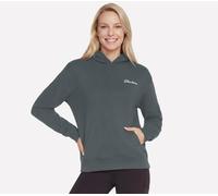 Kapuzensweatshirt SKECHERS "Women's Hoodie", Damen, Gr. L, grau (live moss), Fleece, Obermaterial: 70% Baumwolle, 30% Polyester, normal, Rundhals, angesetztes Bündchen, Sweatshirts, mit Rundhalsaussch