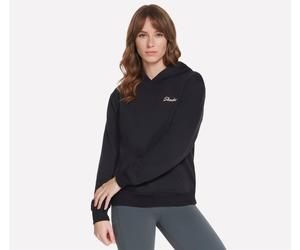Kapuzensweatshirt SKECHERS "Women's Hoodie", Damen, Gr. M, schwarz (bold schwarz), Fleece, Obermaterial: 70% Baumwolle, 30% Polyester, normal, Rundhals, angesetztes Bündchen, Sweatshirts, mit Rundhals