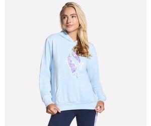Kapuzensweatshirt SKECHERS "Women's Hoodie", Damen, Gr. S (36), rain blau, Obermaterial: 54% Baumwolle, 46% Polyester, Sweatshirts, für Fitness und sportliche Aktivitäten, sportlicher Stil (85207866-S