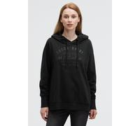 Kapuzensweatshirt SOCCX, Damen, Gr. XXXL, schwarz, Material: 95% Baumwolle, 5% Elasthan, bedruckt, casual, regular fit, Rundhals, Langarm eingesetzt Rippbündchen, Sweatshirts, mit Reißverschluss an de