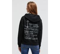 Kapuzensweatshirt SOCCX, Damen, Gr. L, blau, Sweatware, Material: 100% Baumwolle, bedruckt, regular fit normal, Rundhals, eingesetzt Rippbündchen, Sweatshirts, mit Rückenprint (78786937-L) blau