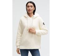 Kapuzensweatshirt SOCCX, Damen, Gr. M, weiß, Fleece, Material: 100% Polyester, unifarben, regular fit normal, Rundhals, eingesetzt Rippbündchen, Sweatshirts, mit Seitenschlitze (49788741-M) weiß