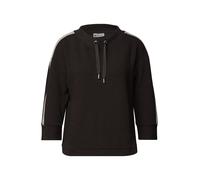 Kapuzensweatshirt STREET ONE, Damen, Gr. 34, deep roast braun, Sweatware, Obermaterial: 65% Polyester, 33% Viskose, 2% Elasthan, unifarben mit Farbeinsatz, lässig geschnitten hüftbedeckend, U-Boot-Aus