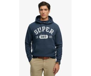Kapuzensweatshirt SUPERDRY "ATH ESS HOODIE", Herren, Gr. 3XL, lauren navy, angeraute Sweatware, Obermaterial: 80% Baumwolle, 20% Polyester, bedruckt, loose fit normal, Rundhals, Sweatshirts (64662506-