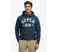 Kapuzensweatshirt SUPERDRY "ATH ESS HOODIE", Herren, Gr. M, lauren navy, angeraute Sweatware, Obermaterial: 80% Baumwolle, 20% Polyester, bedruckt, loose fit normal, Rundhals, Sweatshirts (64662506-M)