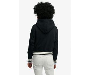 Kapuzensweatshirt SUPERDRY "COUNTRY CLUB VARSITY HOOD", Damen, Gr. M, eclipse navy, Sweatware, Obermaterial: 70% Baumwolle, 30% Polyester, bedruckt, relaxed fit normal, Rundhals, Rippbündchen, Sweatsh