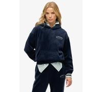 Kapuzensweatshirt SUPERDRY "COUNTRY CLUB VELOUR RELAX HOOD", Damen, Gr. XL, blauberry navy, Sweatware, Obermaterial: 96% Polyester, 4% Elasthan, unifarben, oversize, Rundhals, Rippbündchen, Sweatshirt