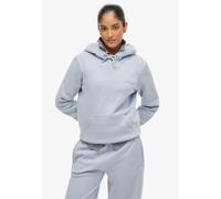 Kapuzensweatshirt SUPERDRY, Damen, Gr. XL, blau (blau fog marine), Sweatware, Obermaterial: 60% Baumwolle, 40% Polyester, unifarben, regular fit, Rippbündchen, Sweatshirts Kapuzensweatshirt (93187105-