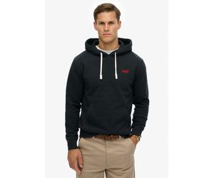 Kapuzensweatshirt SUPERDRY "Essential Logo Classic Hood", Herren, Gr. L, eclipse navy, rot, angeraute Sweatware, Obermaterial: 70% Baumwolle, 30% Polyester, unifarben, loose fit normal, Rundhals, Ripp